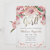 C'est une fille - Invitation Baby shower de Tea Pa (Devant / Derrière)