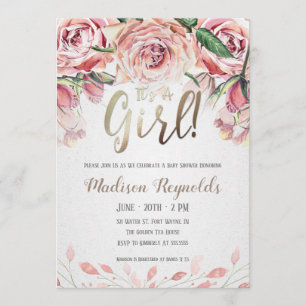 C'est une fille - Invitation Baby shower de Tea Pa