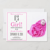 C'est une fille ! Invitation photo Pink Baby Sprin (Devant)