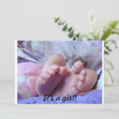 C'est une fille ! Invitations de baby shower (Debout devant)