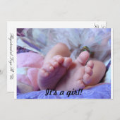C'est une fille ! Invitations de baby shower (Devant / Derrière)