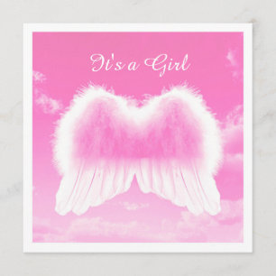 C'est une fille, la carte plate, enveloppe blanche