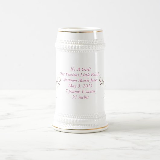 C'est une fille Notre petite perle précieuse Mug (Centre)