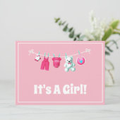 C'est une fille ! Nouveau bébé - Carte photo perso (Debout devant)