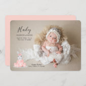 C'est une fille photo Faire-part de naissance de P (Devant / Derrière)