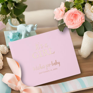 C'est une fille Pink Baby shower Gold Foil
