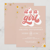 C'est une fille Super Baby shower Invitation (Devant / Derrière)