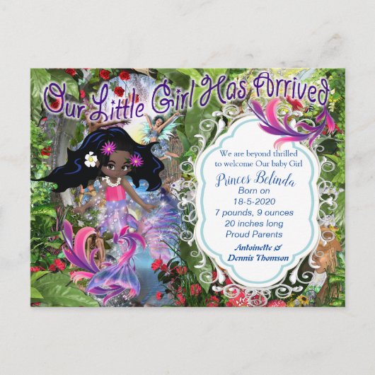 C'est une fille - Une Sirène Fée Carte Postale (Devant)