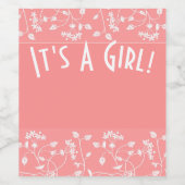 C'est une fille ! Vin ou vin mousseux Étiquette (Étiquettes simples)