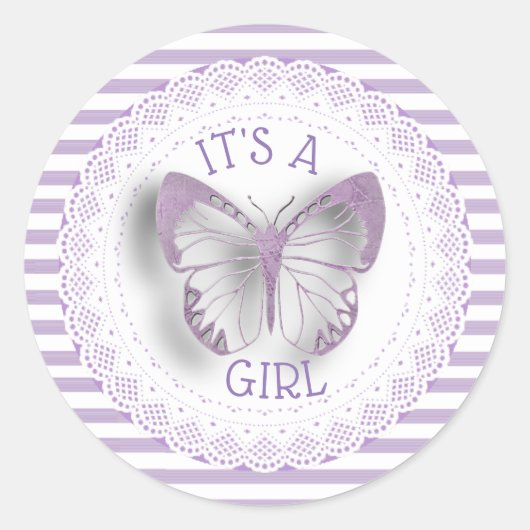 C'est une Girl Violet Stickers papillon rayé (Devant)