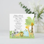 C'est une invitation à Baby shower pour bébés anim (Debout devant)