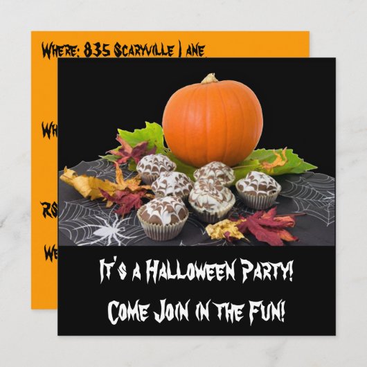 C'est une invitation à la fête d'Halloween (Devant / Derrière)