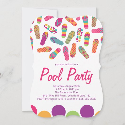 C'est une invitation à la Flip Flop Pool d'été (Devant)