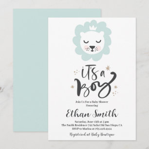 C'est une invitation à une baby shower Lion pour g