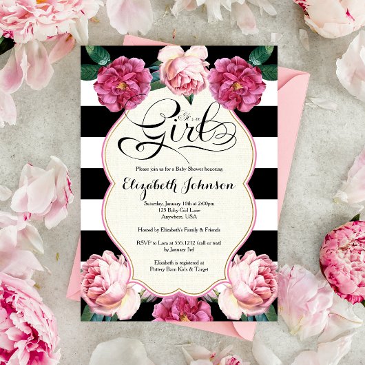 C'est une invitation à une baby shower pour fille