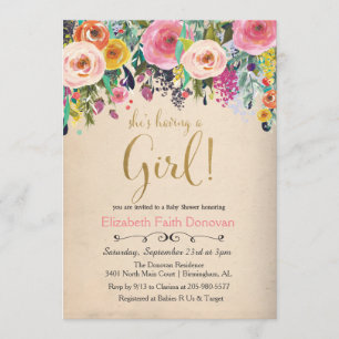 C'est une invitation à une baby shower pour fille