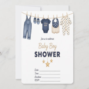C'est une invitation à une baby shower pour un gar