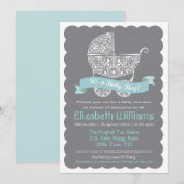 C'est une invitation à une baby shower pour un gar (Devant / Derrière)