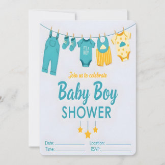 C'est une invitation à une baby shower pour un gar