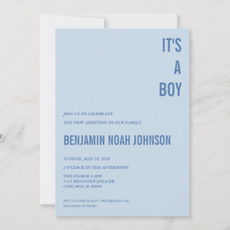 C'est une invitation à une fête de bébé GARÇON