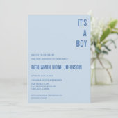 C'est une invitation à une fête de bébé GARÇON (Debout devant)