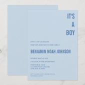 C'est une invitation à une fête de bébé GARÇON (Devant / Derrière)