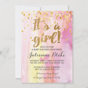 C'est une invitation aquarelle pour une Baby Showe