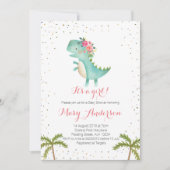 C'est une invitation au Baby shower de dinosaures  (Devant)