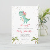 C'est une invitation au Baby shower de dinosaures  (Debout devant)