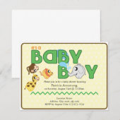 C'est une invitation au Baby shower de la jungle (Devant / Derrière)