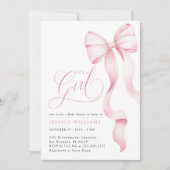 C'est une invitation au Baby shower de ruban rose  (Devant)
