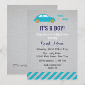 C'est une invitation au Baby shower de voiture pou (Devant / Derrière)