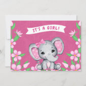 C'est une invitation au Baby shower d'éléphants po (Devant)