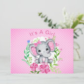 C'est une invitation au Baby shower d'éléphants po (Debout devant)