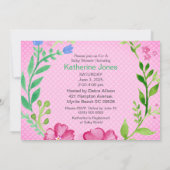 C'est une invitation au Baby shower d'éléphants po (Dos)