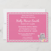 C'est une invitation au Baby shower hippo de fille (Dos)