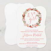 C'est une invitation baby shower fille (Devant / Derrière)