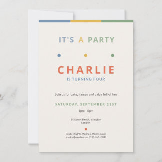 C'est une invitation d'anniversaire Color Pop pour
