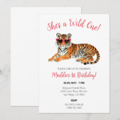 C'est une Invitation d'anniversaire d'un tigre sau (Devant / Derrière)