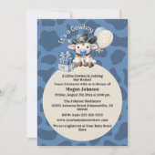 C'est une invitation de Baby shower bleu et beige  (Devant)
