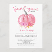 C'est une invitation de Baby shower Citrouille ros (Devant)