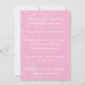 C'est une invitation de baby shower de fille (Dos)