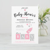 C'est une invitation de Baby shower de fille (Debout devant)