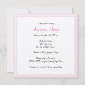 C'est une invitation de Baby shower de fille (Dos)