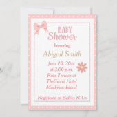 C'est une invitation de Baby shower de fille (Dos)