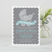 C'est une invitation de baby shower de garçon (Debout devant)