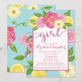 C'est une Invitation de Baby shower de jardin fleu (Devant / Derrière)