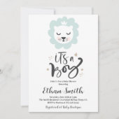 C'est une invitation de Baby shower de Lion Garçon (Devant)