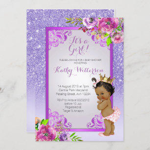 C'est une Invitation de Baby shower d'or violet