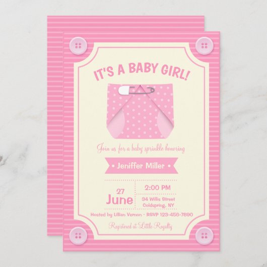 C'est une invitation de douche de bébé (Devant / Derrière)